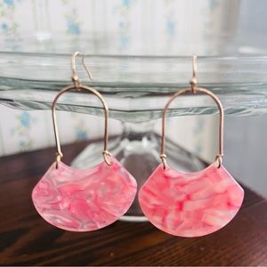 Pink Acrylic Drop Earrings
